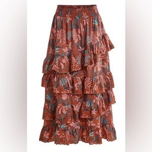 Daniel Rainn Printed Maxi Skirt - Mauve Multi